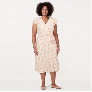 Lc Lauren Conrad Dresses Lauren Conrad Orangecream Polka Dot Ruffle Wrap Dress